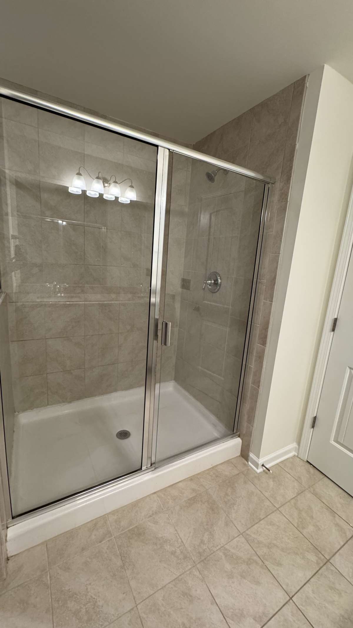 Tile shower in primary bath