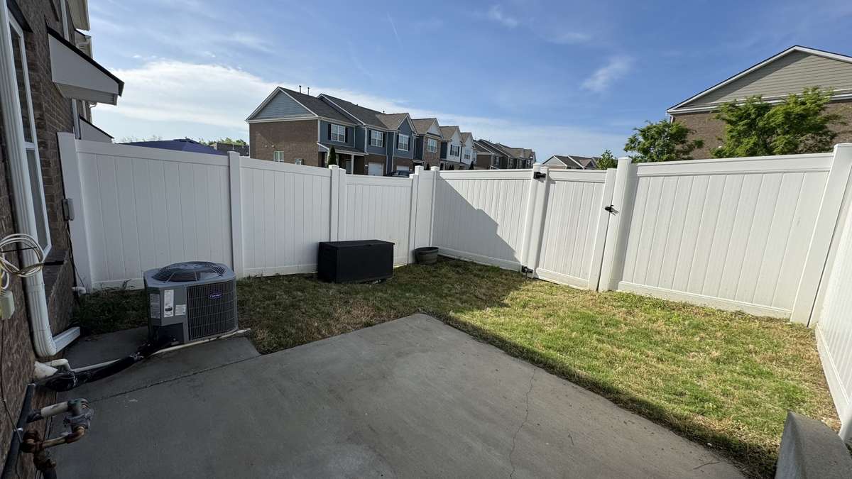 Back patio fenced for privacy