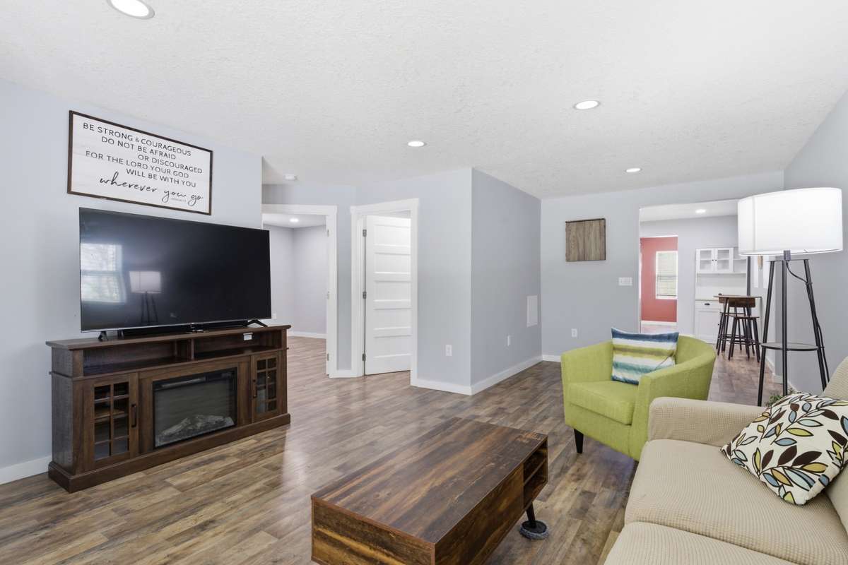 The den offers a great gathering or relaxing space