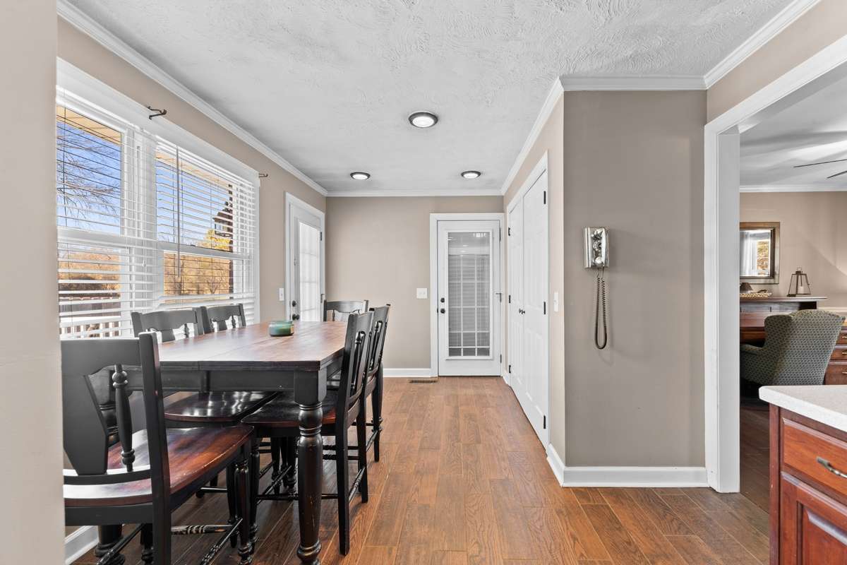 Bright breakfast area overlooking the back yard