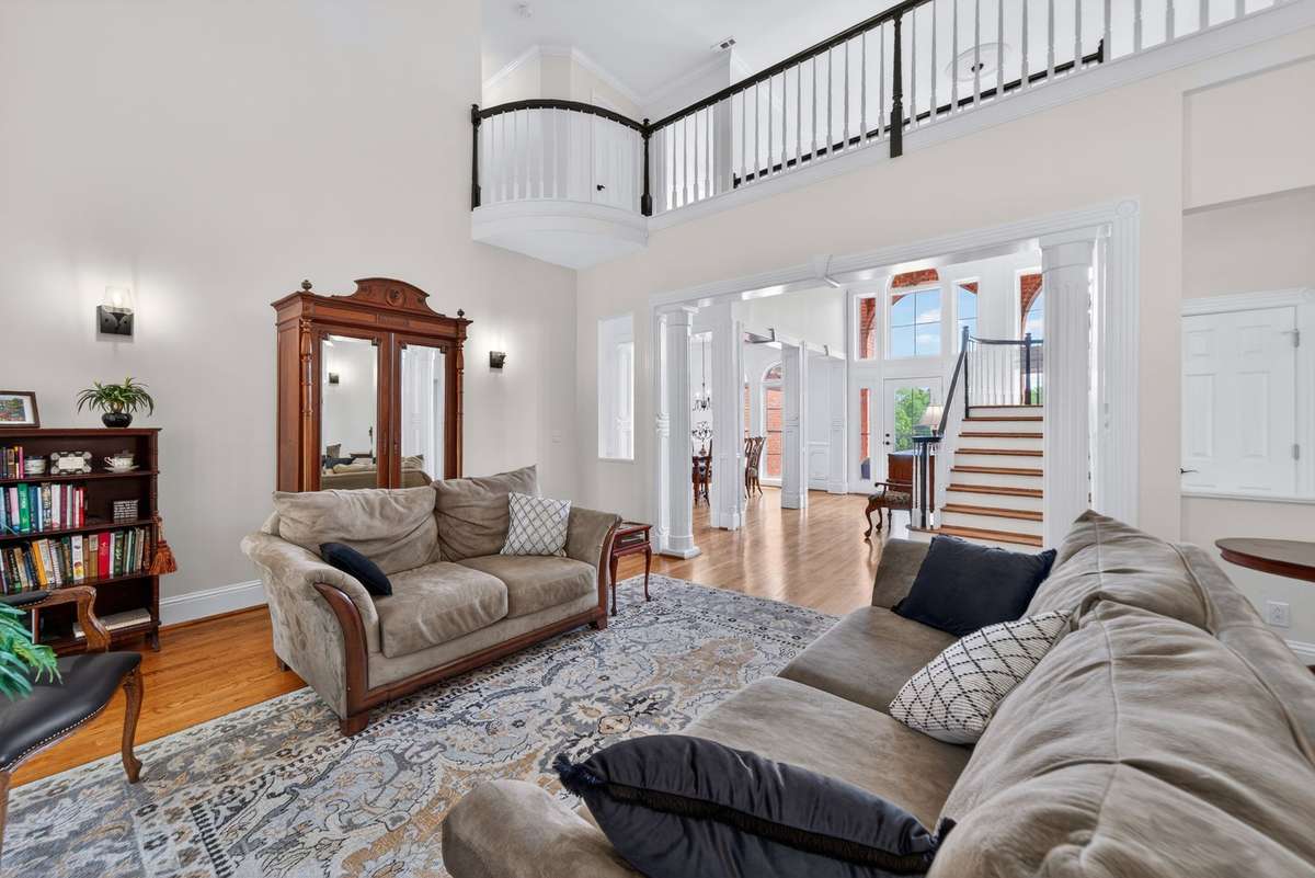 Soaring ceilings in the living room