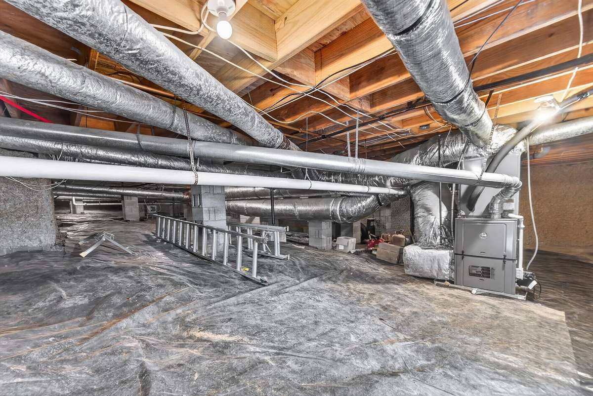 Prestine crawlspace with Dehu and tankless water heater with built in recirculation option.