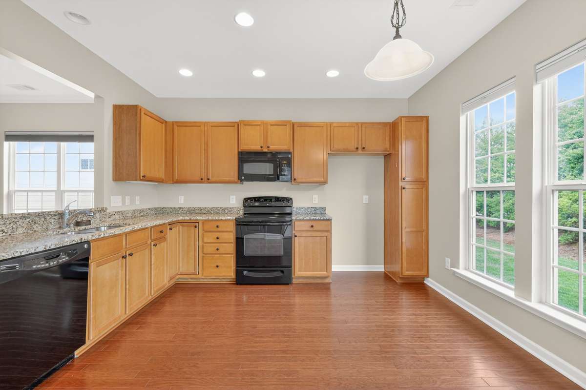 Birch cabinets in kitchen