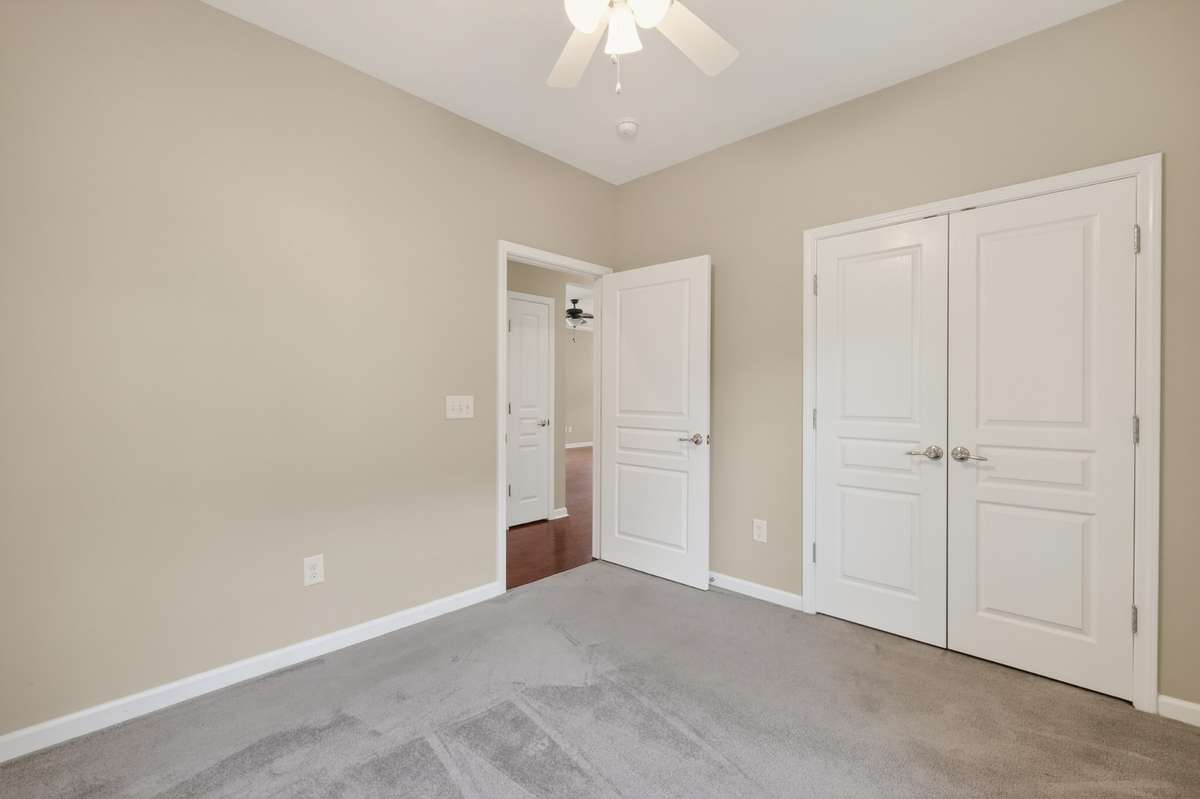 Ceiling fan in guest bedroom