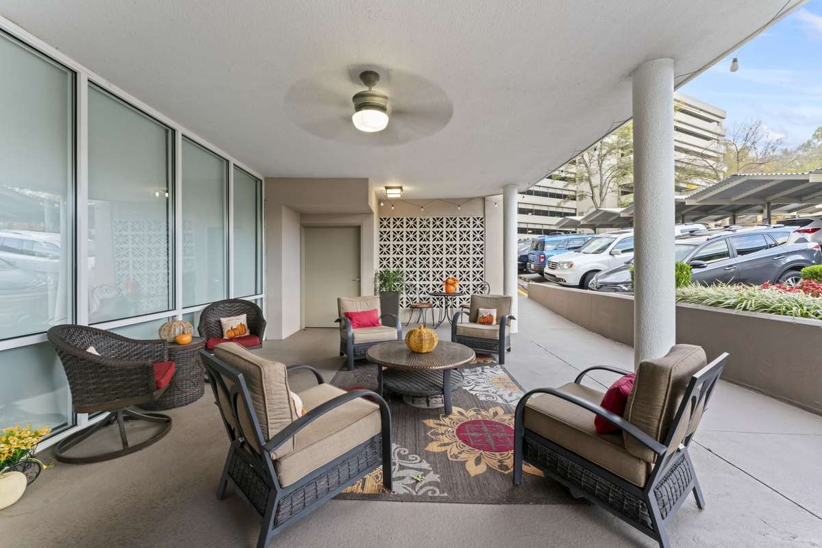 Outdoor covered patio area at the Continental.