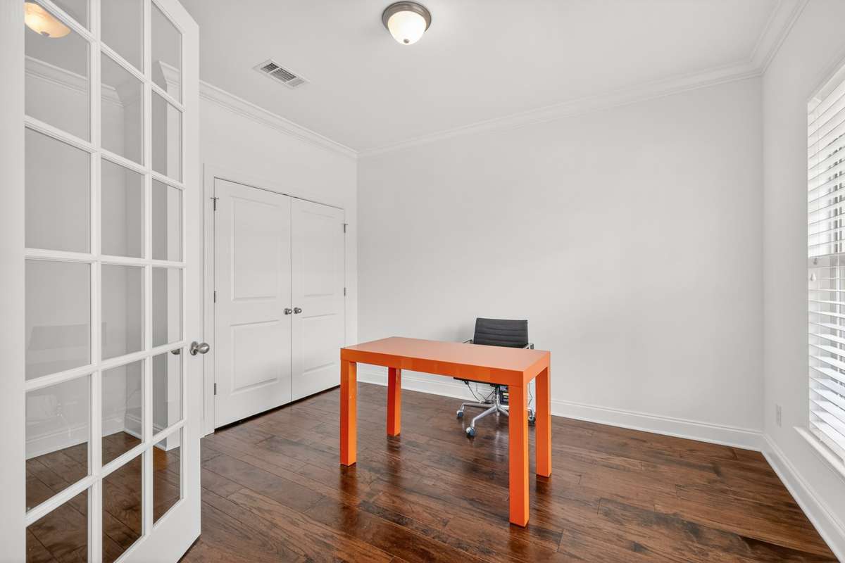 Front office space with French doors for privacy