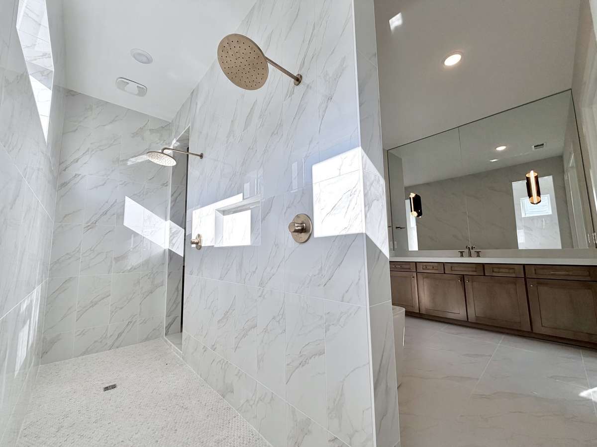 Actual Home — Primary Walk-In Shower