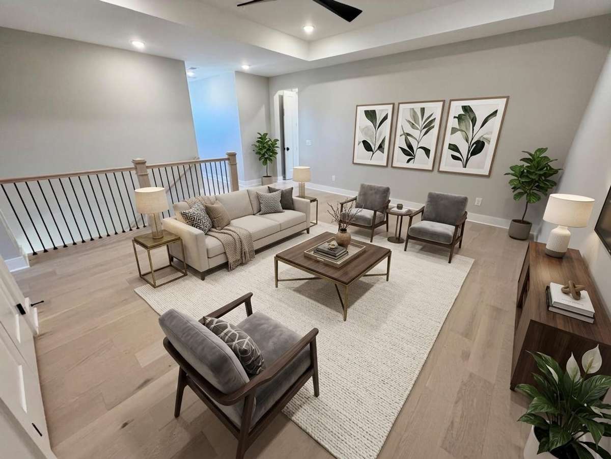 Second game room upstairs, offering even more space for entertainment and flexibility. Actual Home — Virtually Staged for Inspiration & to Showcase How Space Can Be Used