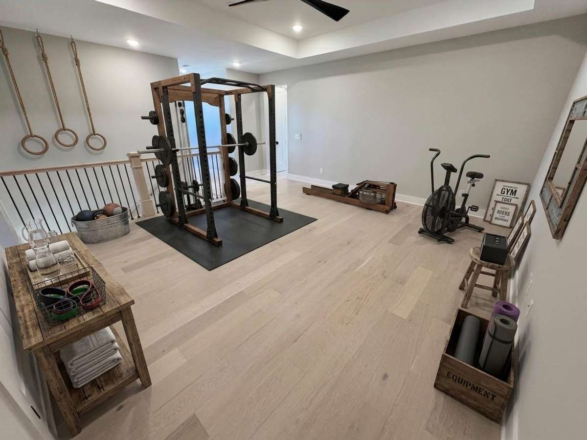 Actual Home — Upstairs Bonus / Recreation Room — Could Also Make a Great Home Gym & Yoga/Pilates Studio — Virtually Staged for Inspiration and to Showcase How Space Can Be Used.