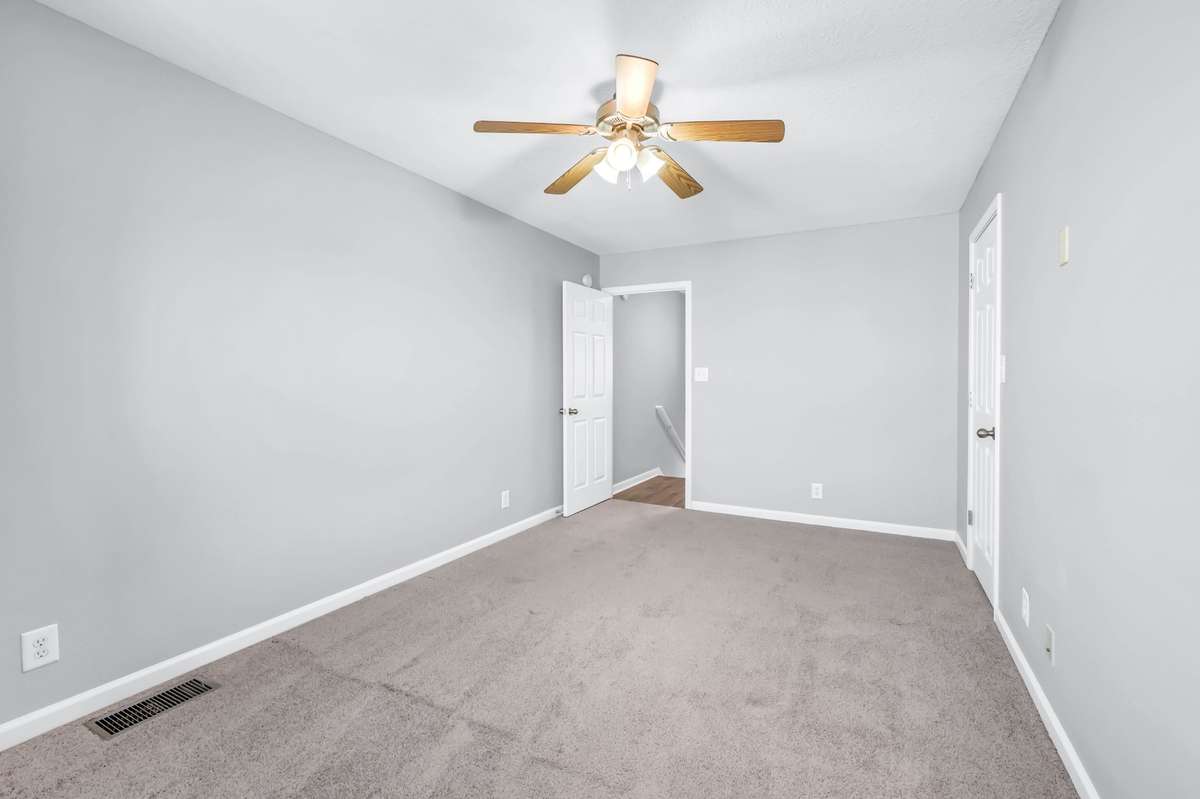 The carpet has been gently used.