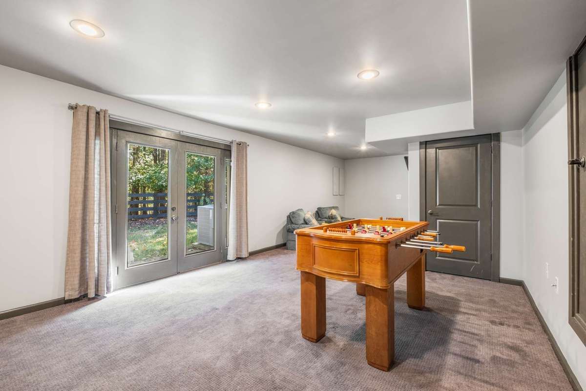 Basement hobby room is a daylight walkout