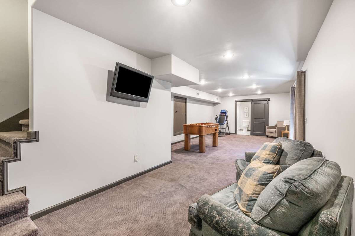 Finished basement - the Hobby Room, flex room or potential gym is 34x13