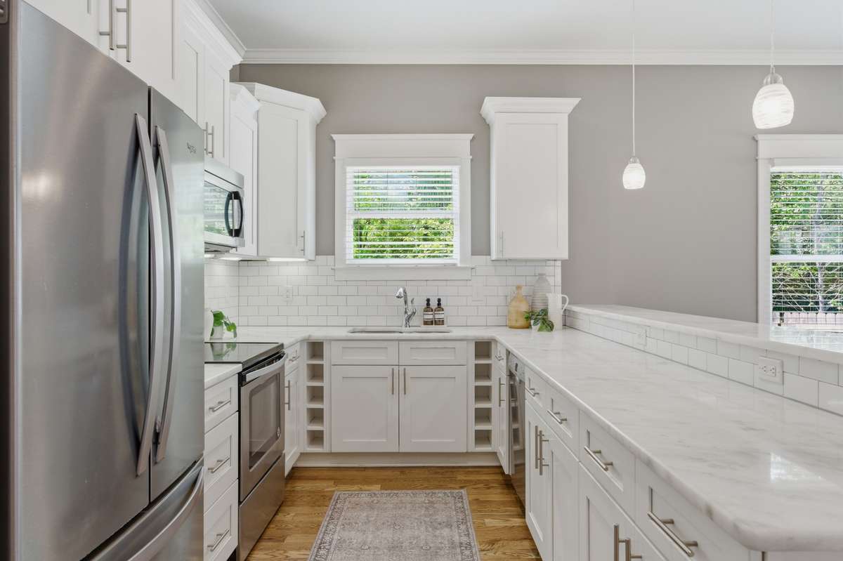 Stainless steel appliances.