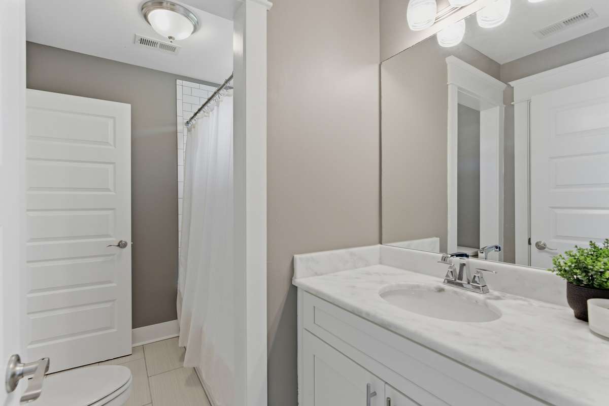 Separate vanities.
