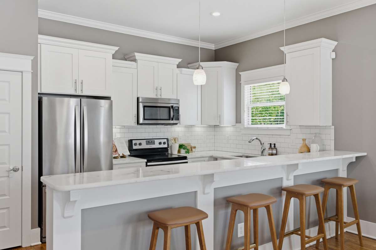 Pull up a seat and converse while you cook.