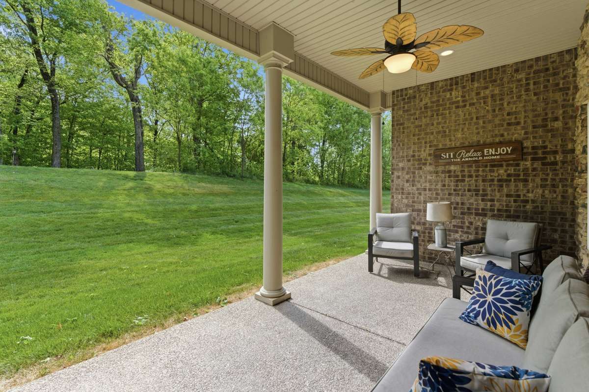 Large Covered Patio, overlooking private backyard