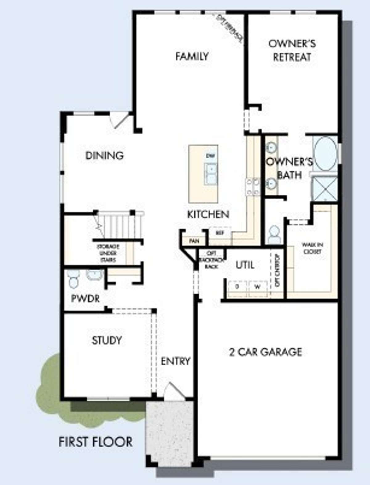 This home is being built with a secondary bedroom and full bath on the main level ilo the study.