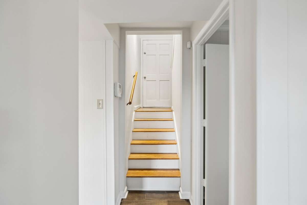 Steps leading down to the basement level.