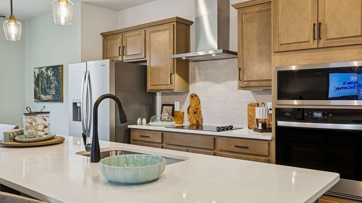 Photos are from the model home, see attached selected option sheet for finishes