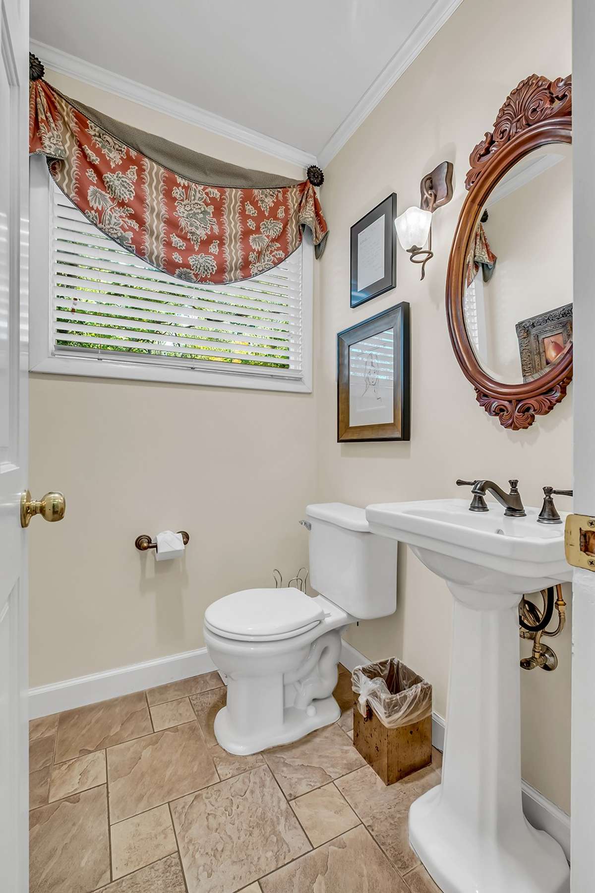 Convenient guest half bath