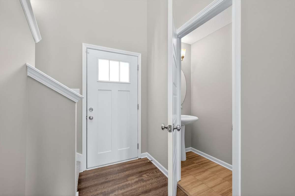 You'll find the powder bath on the main floor