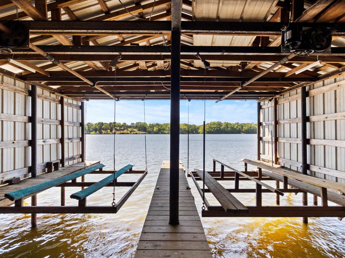 Boathouse- two bay boathouse with two boat lifts
