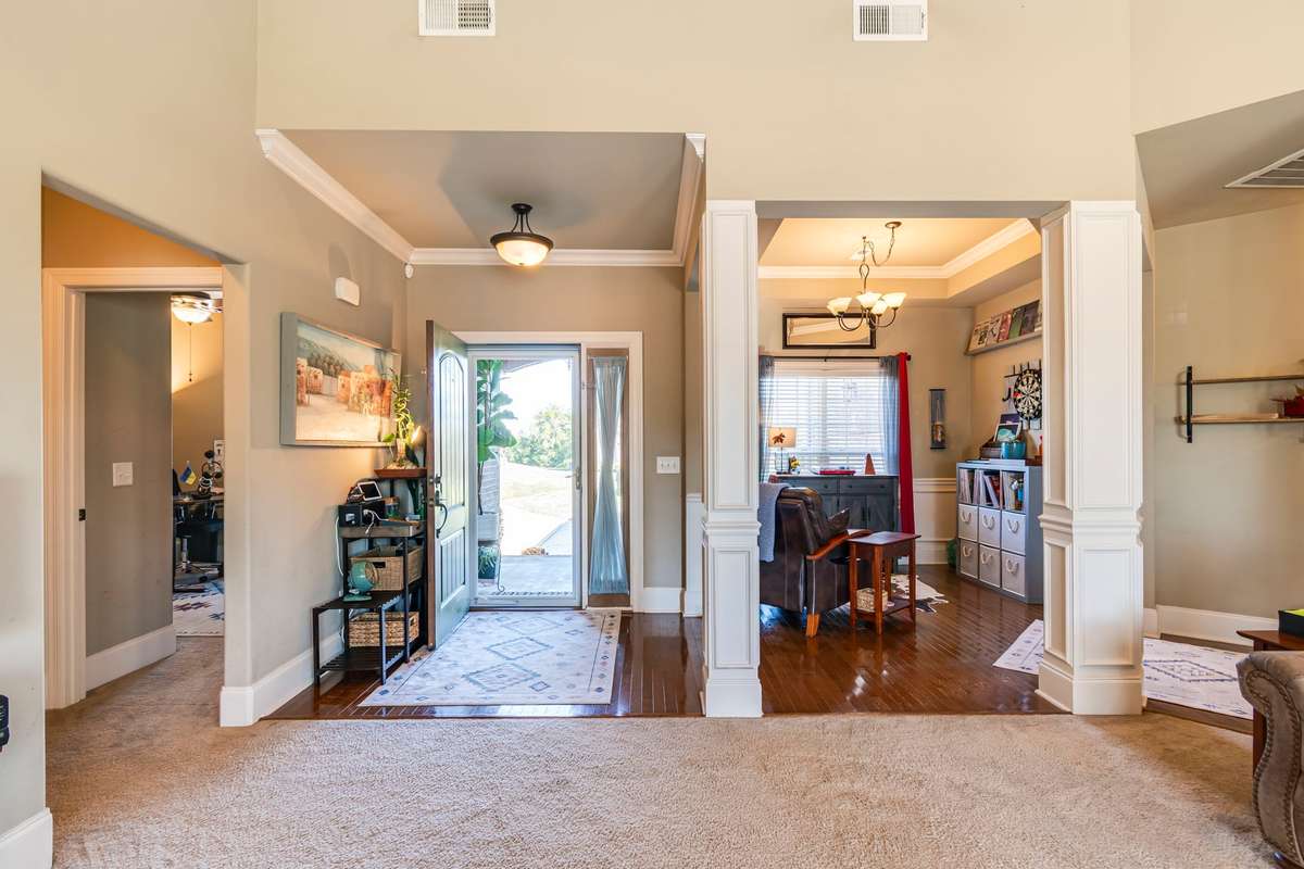 Tray ceiling in entry foyer.