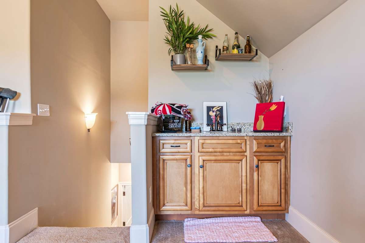 Wet bar in bonus room.