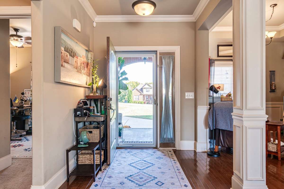 Front foyer leads into living area.