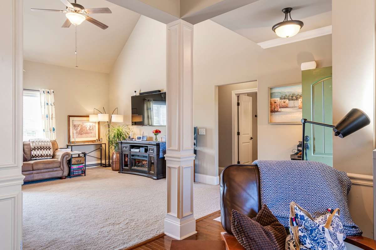 Visual space enhances living area.