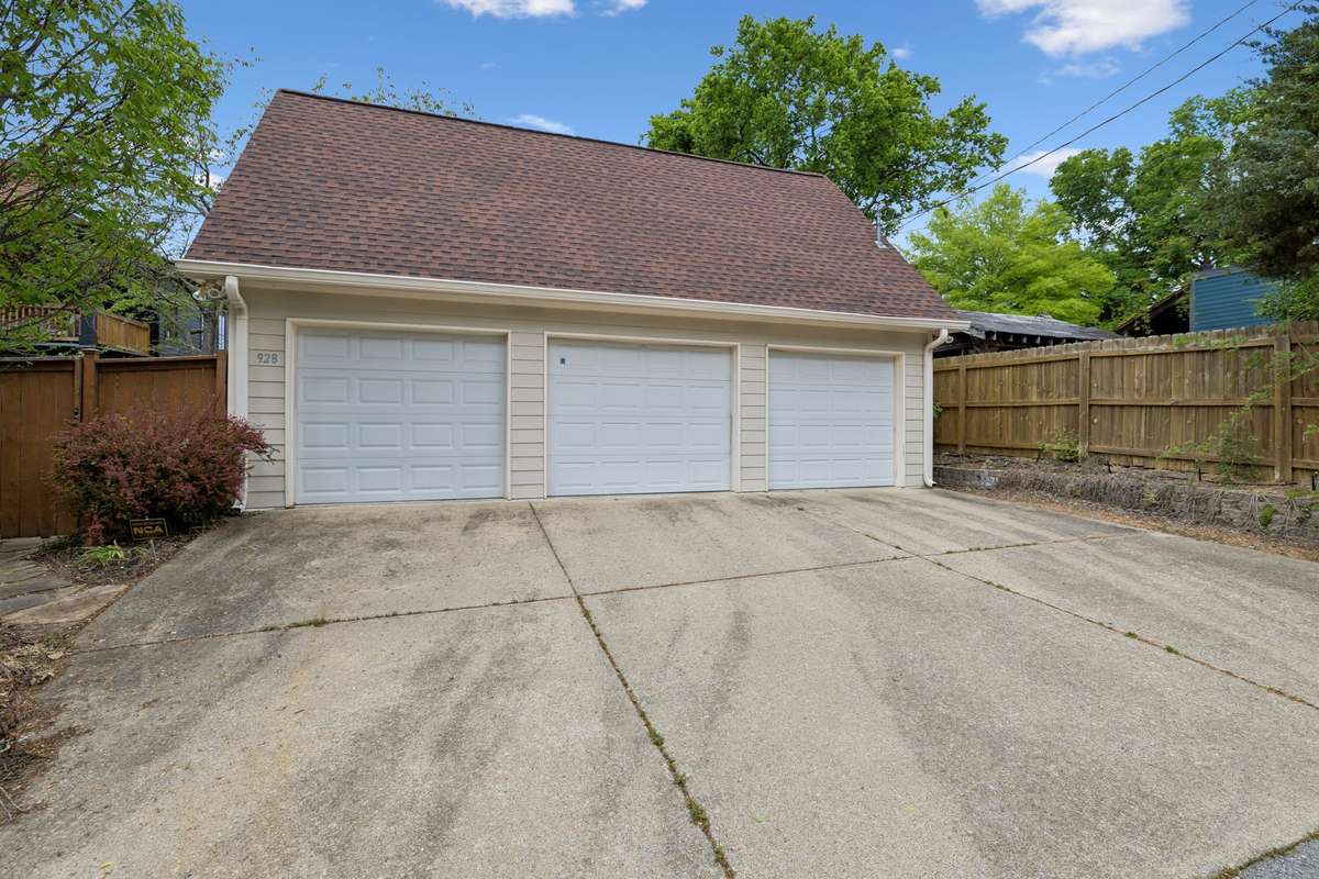 Oversized 3-car garage with additional storage space. Perfect for vehicles, tools, and more
