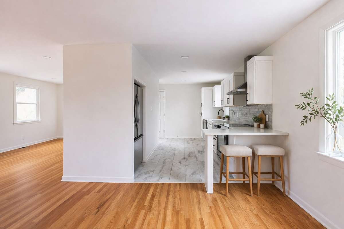 A perfect little bartop area!
(**picture was ai enhanced to show barstools**)