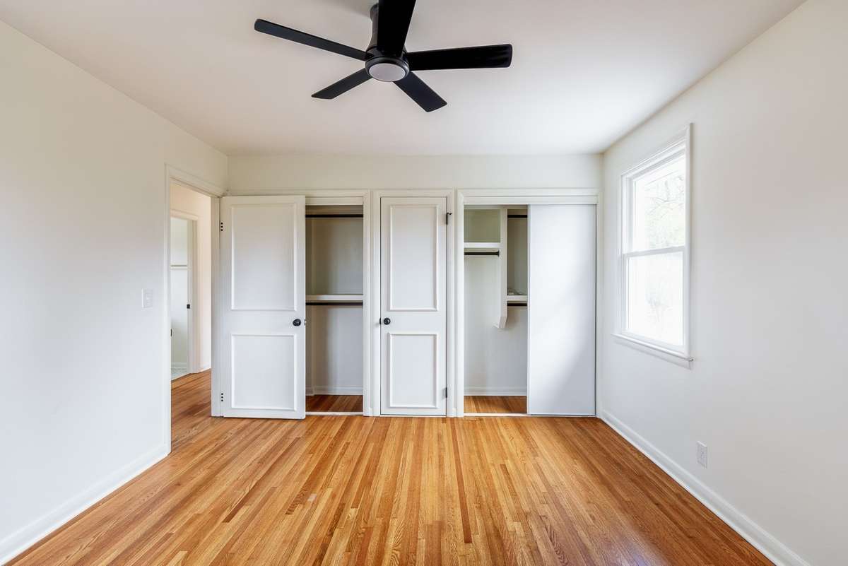 Dual, custom built out closets.