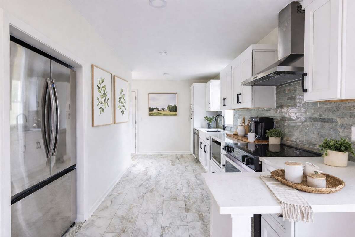 This kitchen was completely redone and redesigned with quality materials and thoughtfulness into every day function.
(**picture was ai enhanced to show the way the home could be lived in/decorated**)