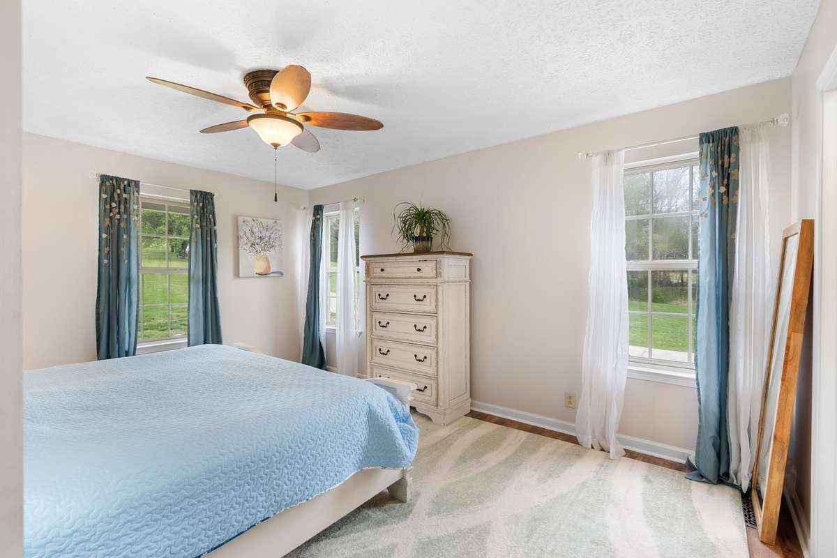 Multiple windows bring in the natural light.