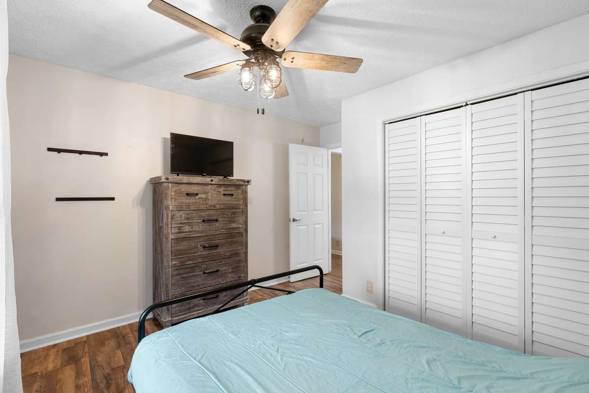 Spacious closet for extra storage.