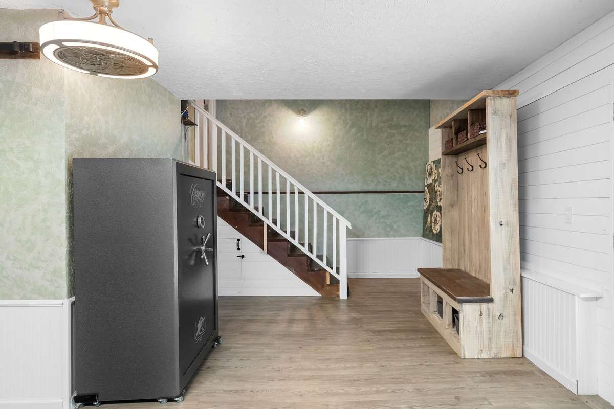 Basement level with easy stair access.