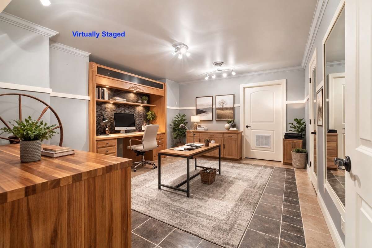 VIRTUALLY STAGED Office / Hobby Room on Lower Level