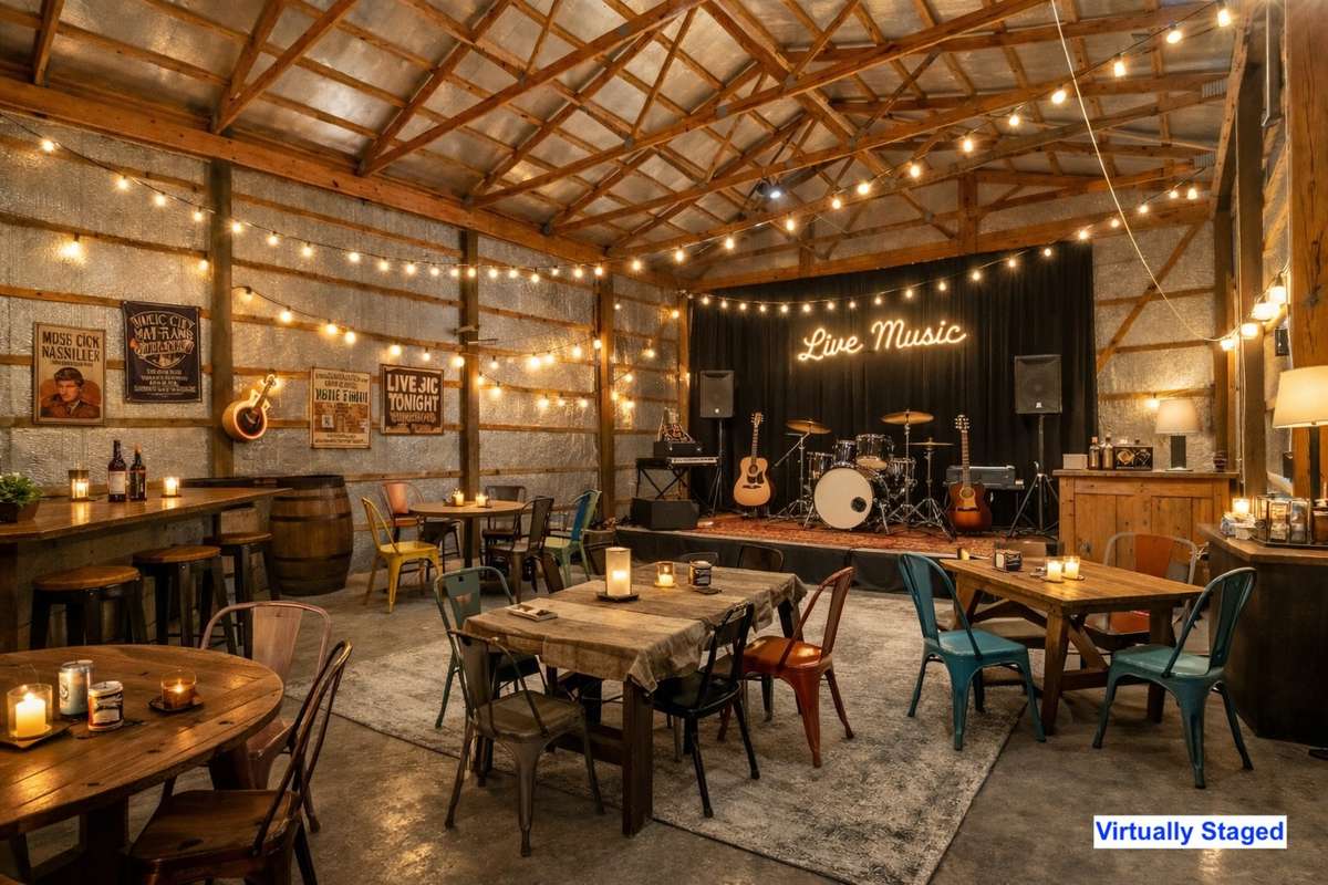 VIRTUALLY STAGED to show Event Space possibilities.