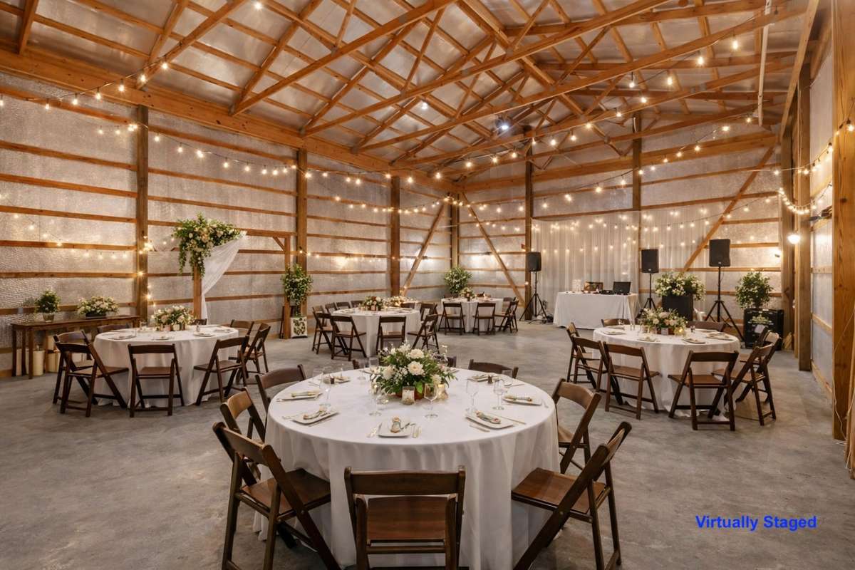 VIRTUALLY STAGED to show Event Space possibilities.