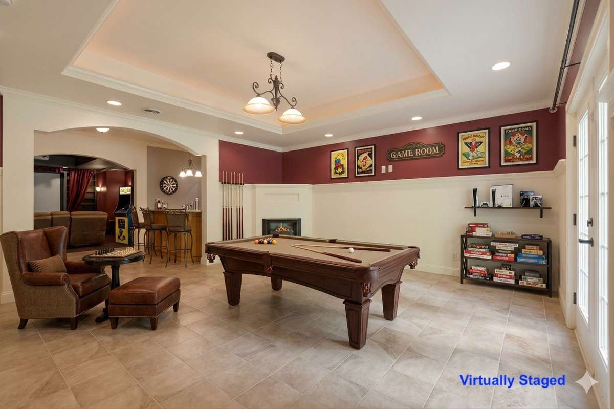 VIRTUALLY STAGED Game Room / Living Room on Lower Level