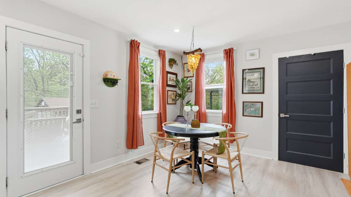 Dining area with access to large back porch