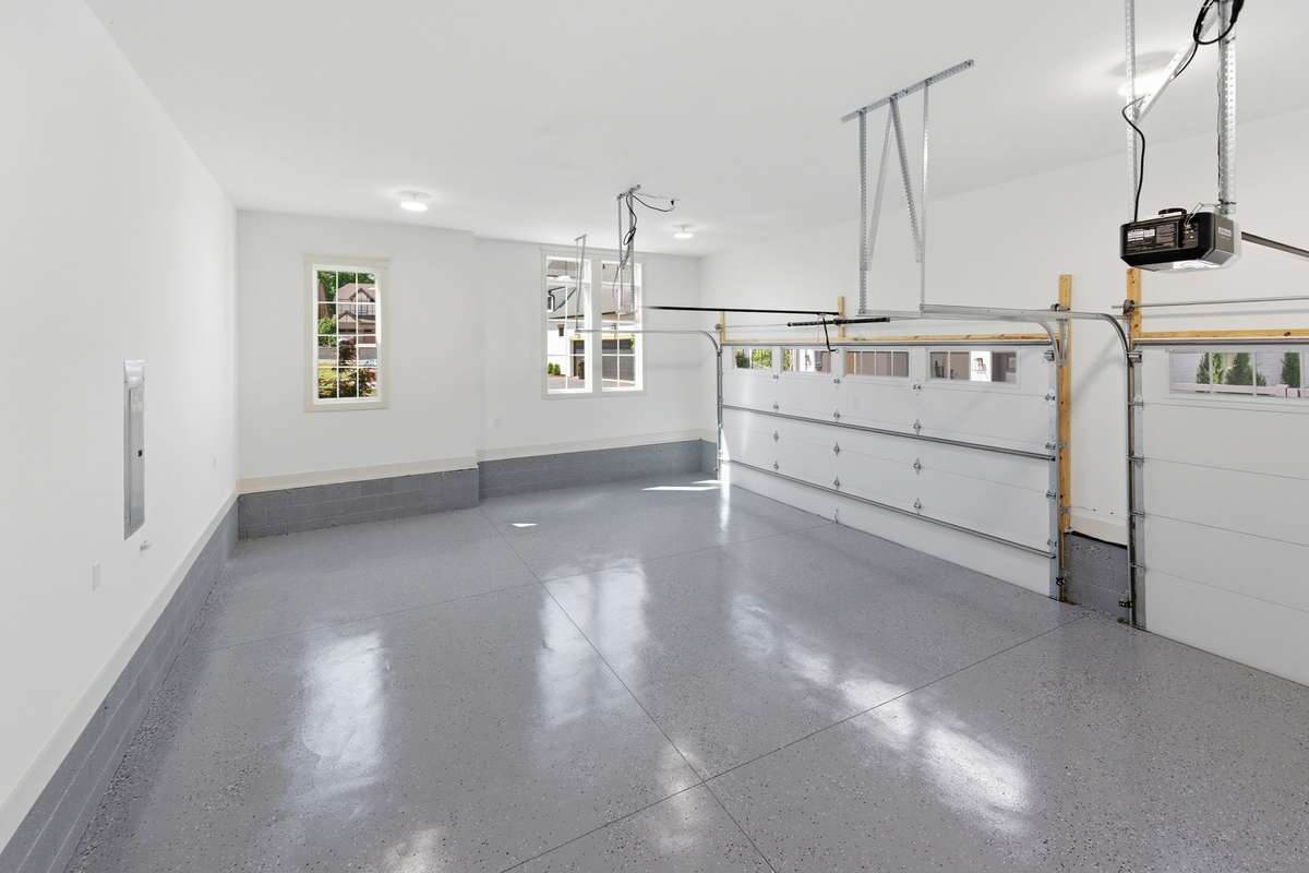 3-car garage with epoxy floors