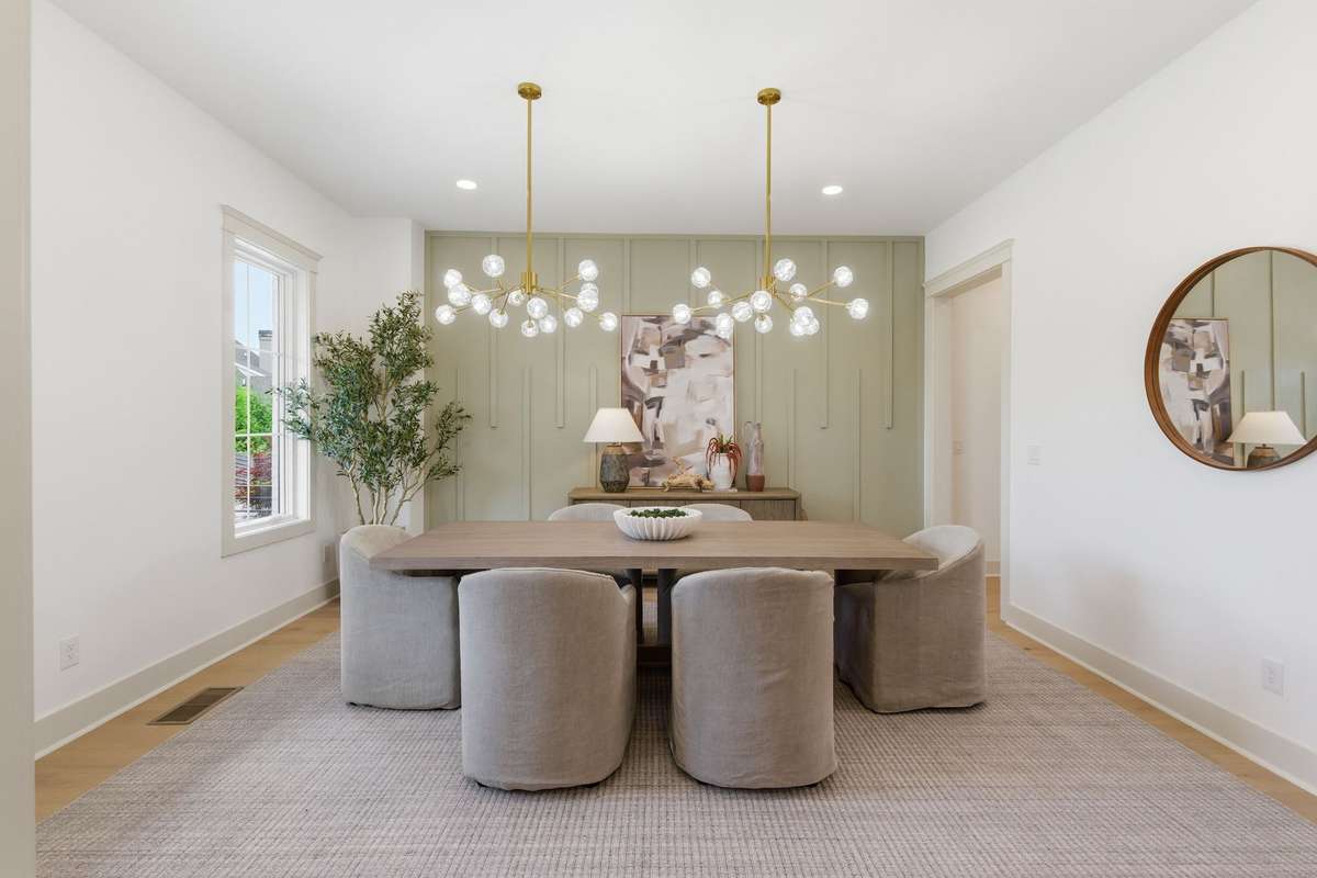 Dining room is off of foyer