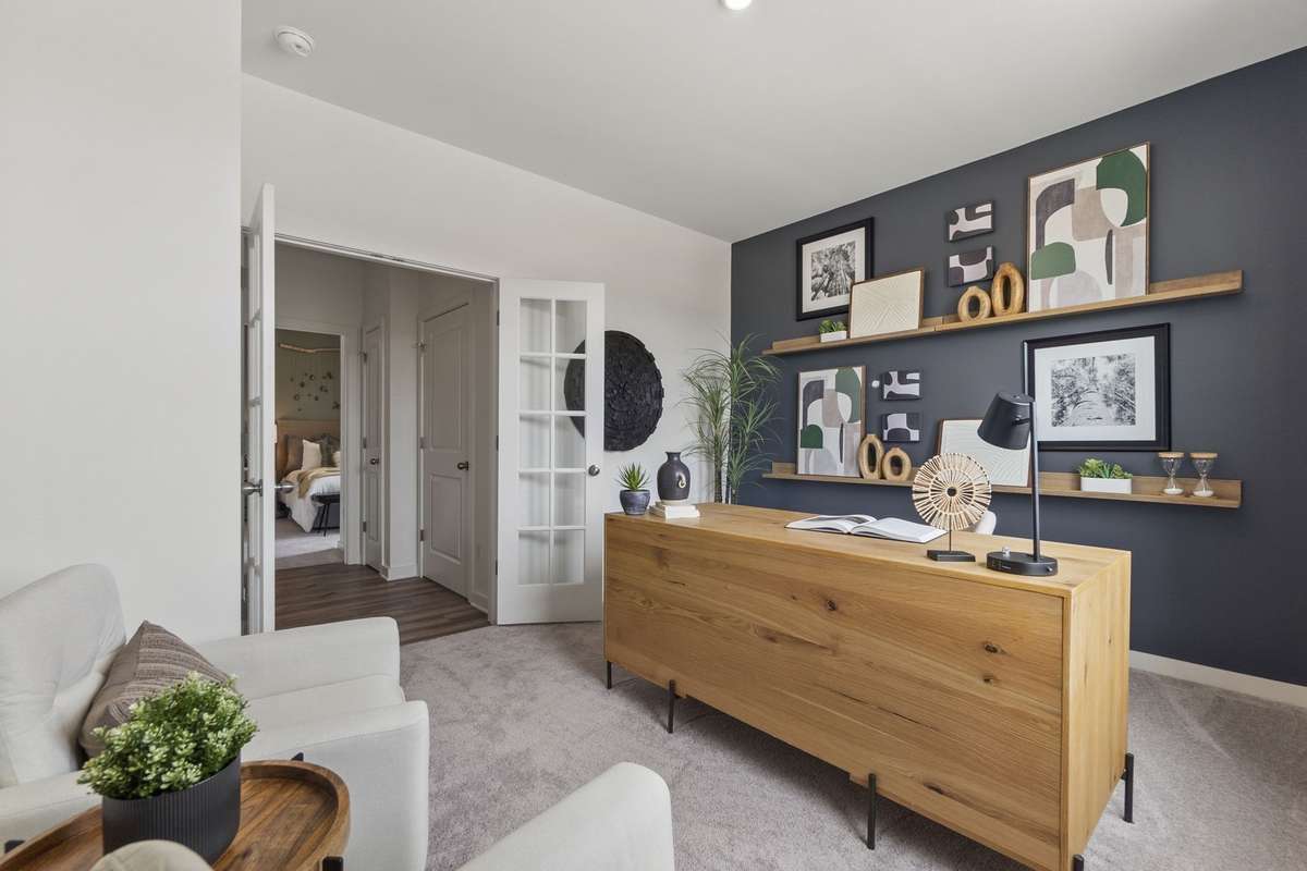 First floor library
(furnished model home photo)