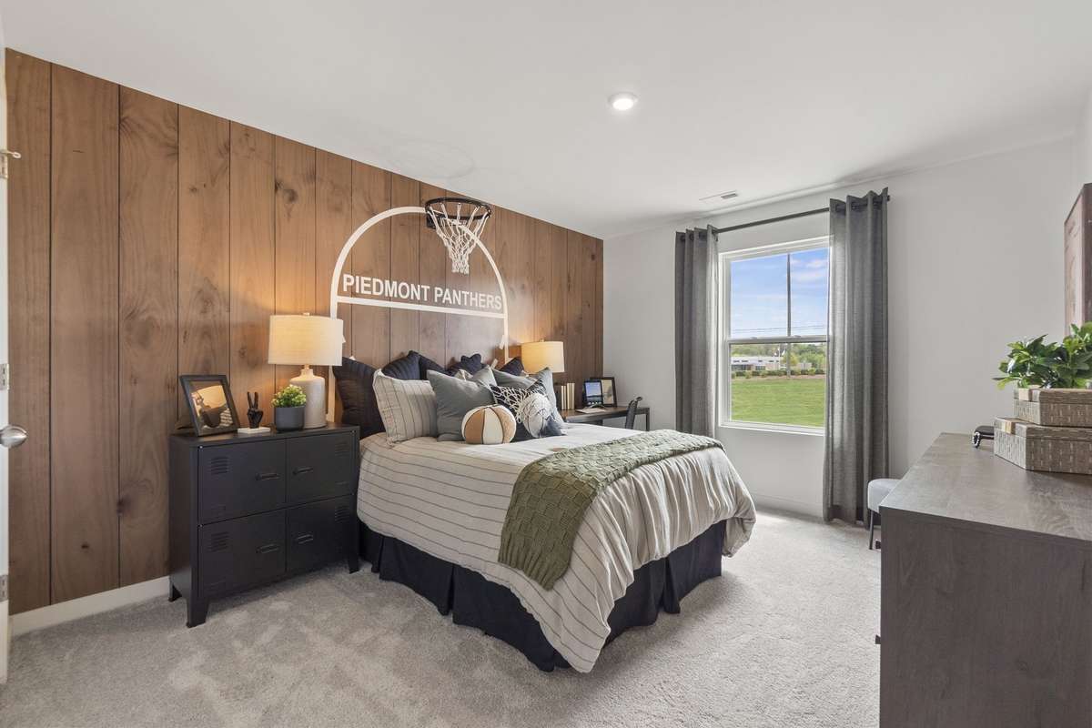 Upstairs Secondary Bedroom
(furnished model home photo)