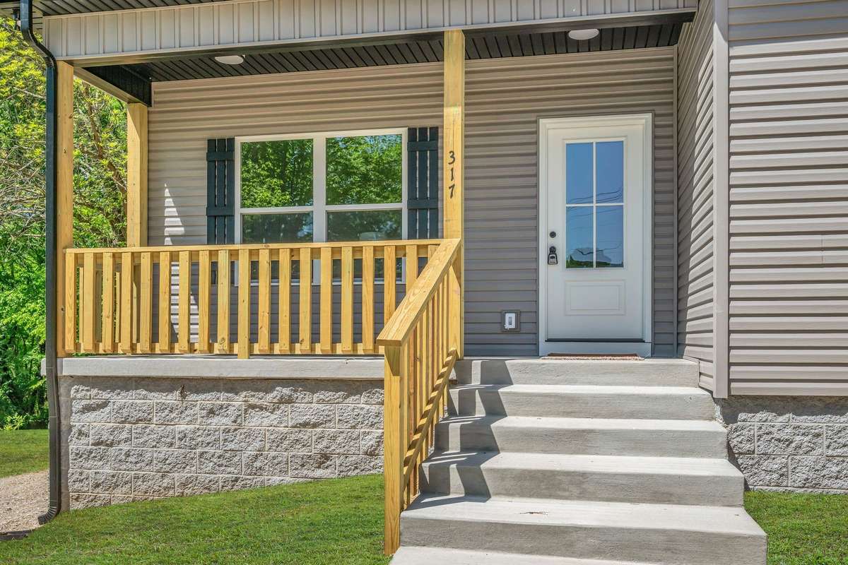 COVERED Front Porch + Concrete Sidewalk
