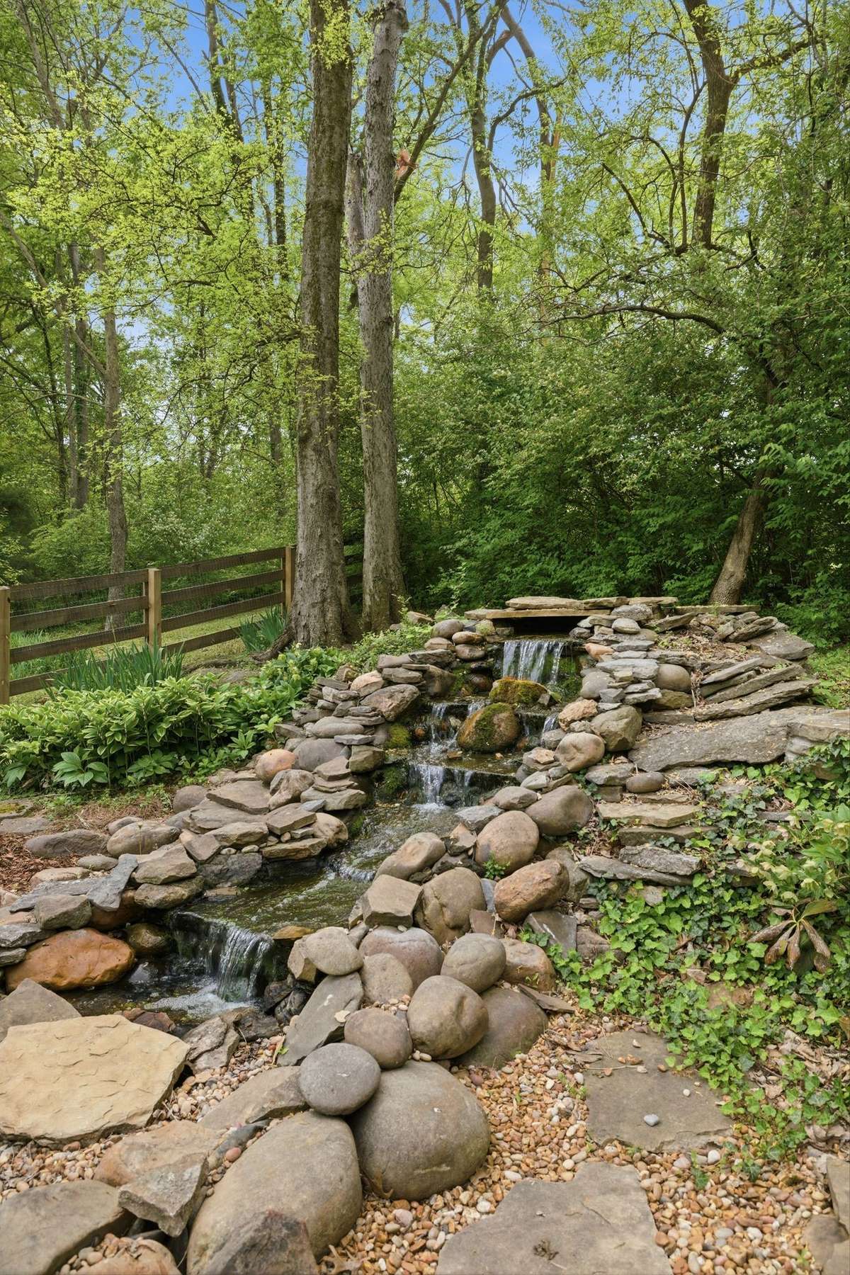 3 water features on the property