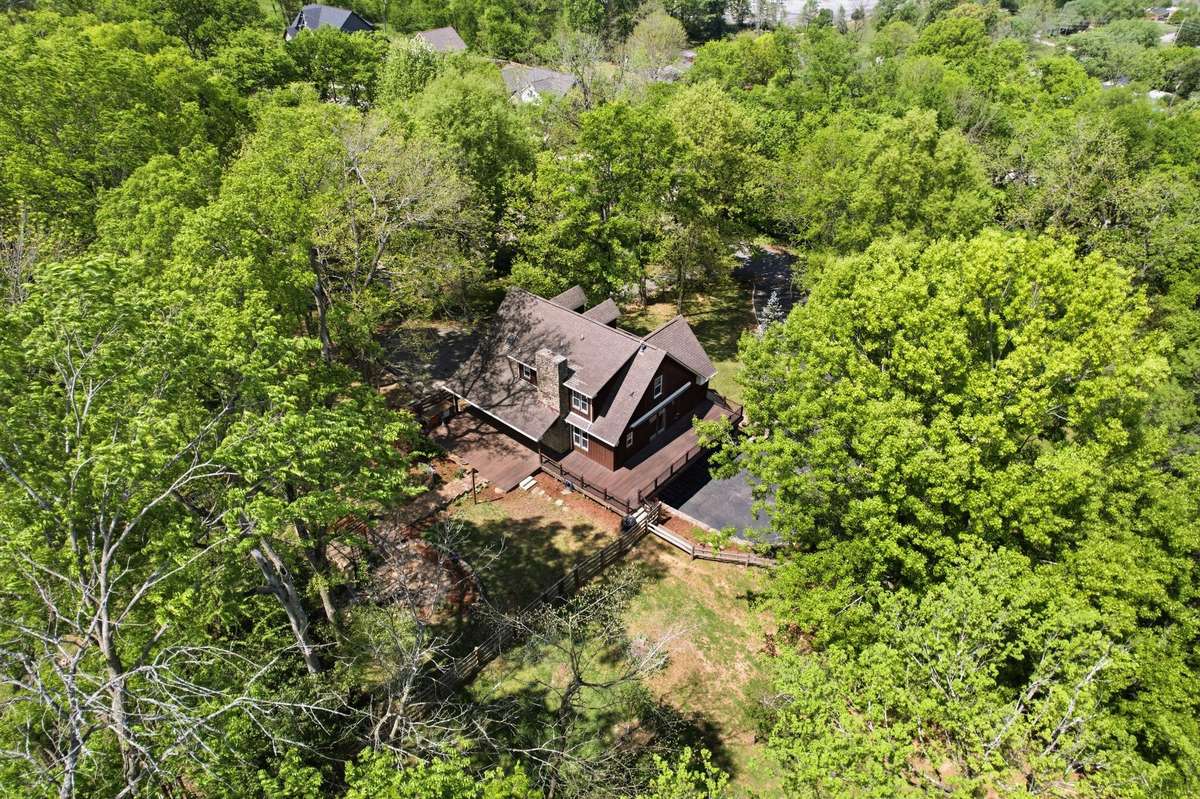 woods on one side of the property with mature trees throughout