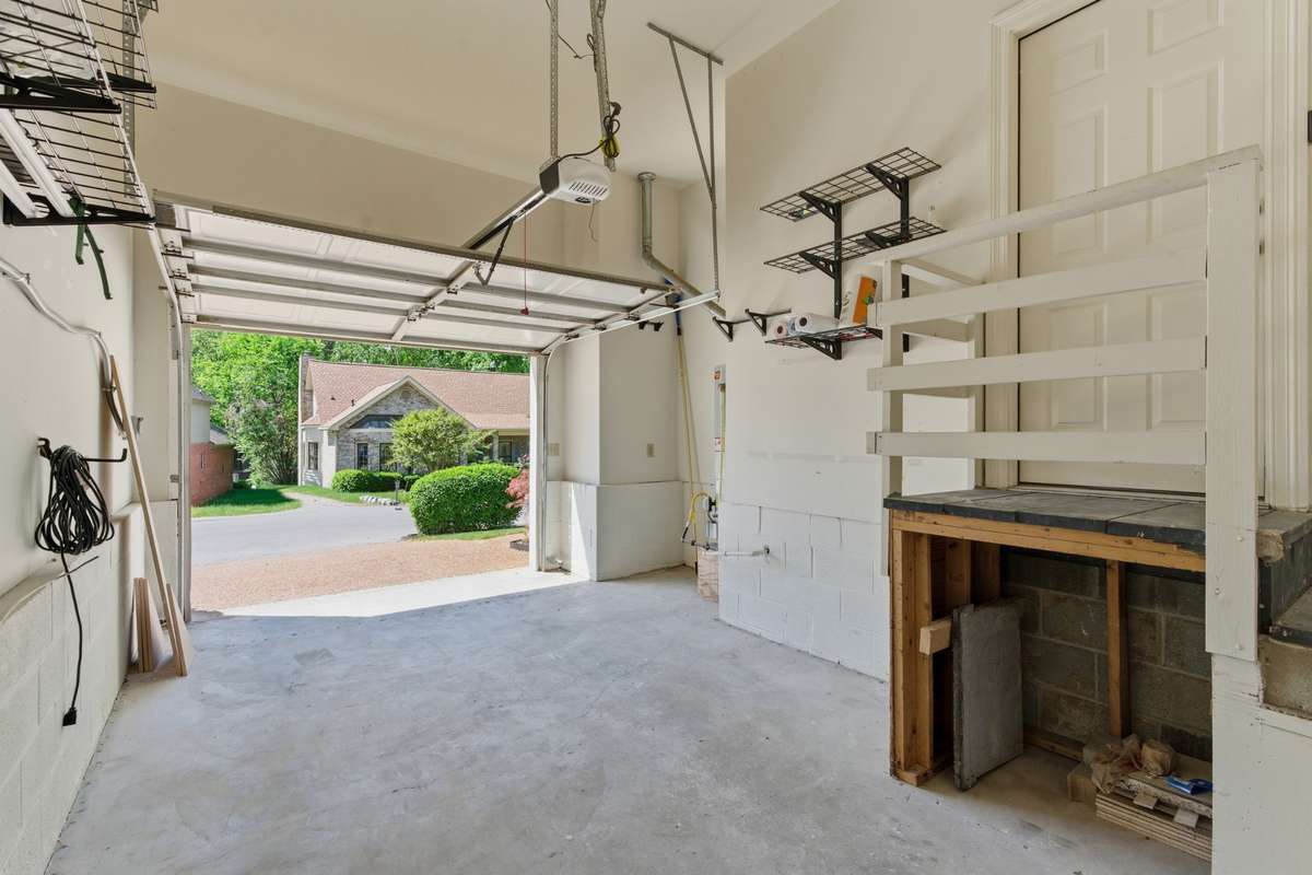 One car attached garage.